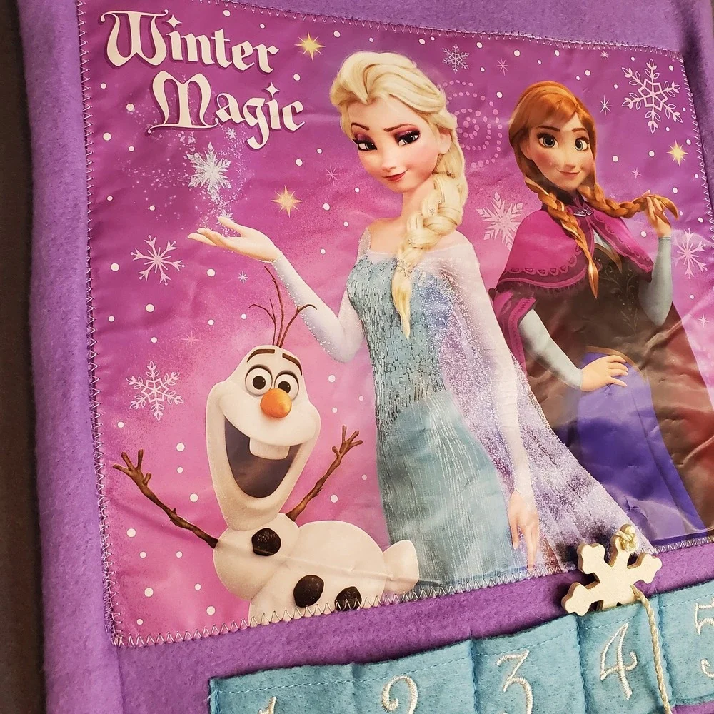Disney Princess Frozen Winter Magic Purple Felt Advent Christmas Calendar 2015